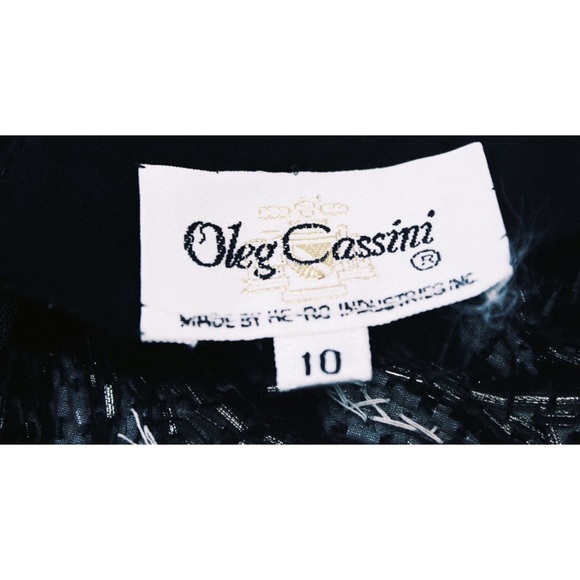 Oleg Cassini Black & White Beaded Embellished Cami - Picture 3 of 3